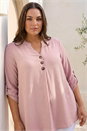 Rose Curve Textured Buttoned Tunic Top, Image 2 of 4