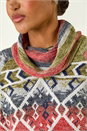 ORANGE Aztec Print Roll Neck Knit Jumper, Image 5 of 5