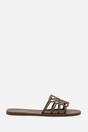 Chocolate Emiliana Matte Cut Out Jelly Flat Sandals, Image 2 of 6