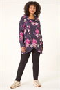PINK Curve Floral Print Cowl Stretch Top, Image 2 of 5