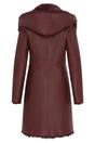 Burgundy Toscana Sheeps Leather Hood Trench Coat, Image 4 of 7