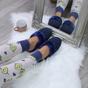 Navy Blue AJVANI Navy Blue Glitter Knitted Mules Slippers, Image 4 of 5