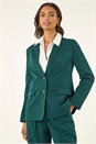Green Tailored Pinstripe Blazer, Image 1 of 9