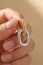 Gold Two-Tone Chain Link Hoop Earrings - 2-in-1, Image 2 of 2