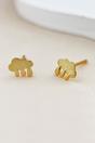 Gold Sterling Silver Rain Cloud Studs, Image 3 of 3