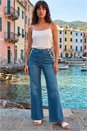 Blue Buttoned Pocket Jeans, Image 1 of 4