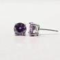 Purple Alexandrite Moissanite Crystal Sterling Silver Earrings, Image 2 of 2
