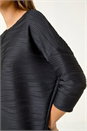 Black Wave Textured Stretch Top, Image 1 of 5