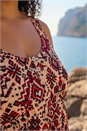 Maroon Curve Ikat Print Vest Top, Image 4 of 4