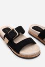 Black Avenue Buckle Footbed Suede Sandal, Image 5 of 6