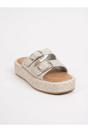 Silver iKrush Silver Vera Diamond Pattern Platform Sandals, Image 5 of 8