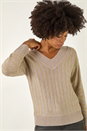 Stone Metallic Stripe Knit Jumper, Image 1 of 5