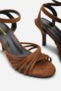 Tan Where's That From Tan 'Cyprus' Multi Cross Over Strap Mid Heels, Image 5 of 6