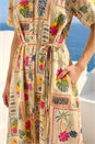 Stone Petite Postcard Tie Waist Midi Dress, Image 4 of 4