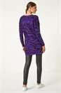 Purple Animal Print V-Neck Jumper , Image 3 of 5