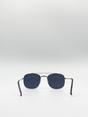 Silver Aviator Style Double Bridge Sunglasses, Image 4 of 4