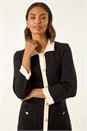 Black Contrast Collar Knitted Dress, Image 4 of 5