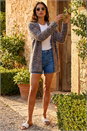 Navy  Fluffy Sparkle Cardigan, Image 2 of 4