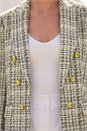 Black Longline Checkered Boucle Jacket, Image 4 of 4