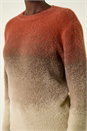 Brown Fluffy Ombre Knit Jumper, Image 5 of 5