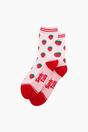 Light Pink Strawberries Bamboo Socks in Light Pink, Image 3 of 4