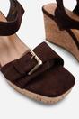 Dark Brown Where's That From Dark Brown Olivine Double Strap Platform Wedge, Image 5 of 6
