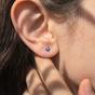Blue Turkish Evil Eye Nazar Protective Gold Stud Earrings, Image 2 of 4