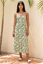 Khaki Petite Printed Button Down Dress, Image 1 of 4