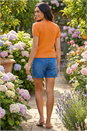 Orange Daisy Sparkly Embroidered Knit Top, Image 3 of 4