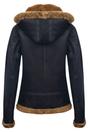 Brown Sheep Leather Hood Flying Bomber Jacket, Image 6 of 8