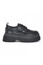 Black Womens Chunky Lace-Up Derby Shoes Pluto, Image 1 of 6