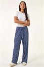 Navy  Petite Spot Wide Leg Trouser, Image 2 of 5