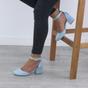 Light Blue AJVANI Light Blue Mid Block Heel Ankle Strap 2 Part Heels, Image 5 of 6