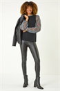 Black 2 In 1 Animal Print Mesh Sleeve Top, Image 2 of 5