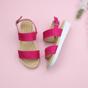 Fuchsia AJVANI Fuchsia Flatform Strappy Slingback Sandals, Image 4 of 6
