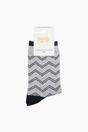 Grey Zig-Zag Combed Cotton Glitter Socks, Image 4 of 4
