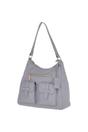 Grey Real Leather Medium Shoulder Bag, Image 2 of 5
