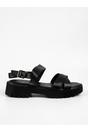 Black iKrush Black Edie Chunky Sole Crossover Strap Sandals, Image 1 of 5
