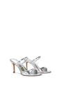 Silver 'Kay' Slip On Stiletto Heel Mules With Open Toe, Image 3 of 6