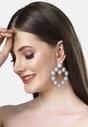 White Diva Collection Heart Shaped Drop Earrings, Image 4 of 5