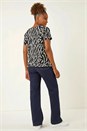 Black Abstract Crochet Stretch T-Shirt, Image 4 of 5