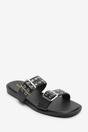 Black Orchard Slide On Double Buckle Studded Sandal, Image 3 of 6
