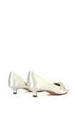 Ivory XY LONDON Ivory 'Freya' Pointed Toe Kitten Low Heel Classic Bridal Shoe Pumps, Image 4 of 6