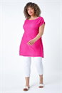 Pink Curve Textured Short Sleeve T-Shirt, Image 2 of 5