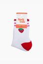 White Strawberry Cotton Sports Socks in White, Image 4 of 4