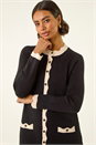 Black Scalloped Button Down Knit Dress, Image 5 of 6