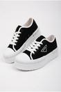 Black iKrush Black Constance Canvas Platform Lace Up Trainers, Image 2 of 5
