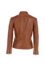 Tan 'lolita' Real Leather Mandarin Collar Biker Jacket, Image 4 of 5