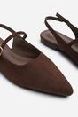 Dark Brown Estrella Pointed Toe Mary Jane Open Back Ballet Flats, Image 5 of 7
