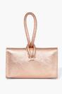 Rose Gold Metallic Italian Leather Wristlet Clutch Bag, Image 4 of 5